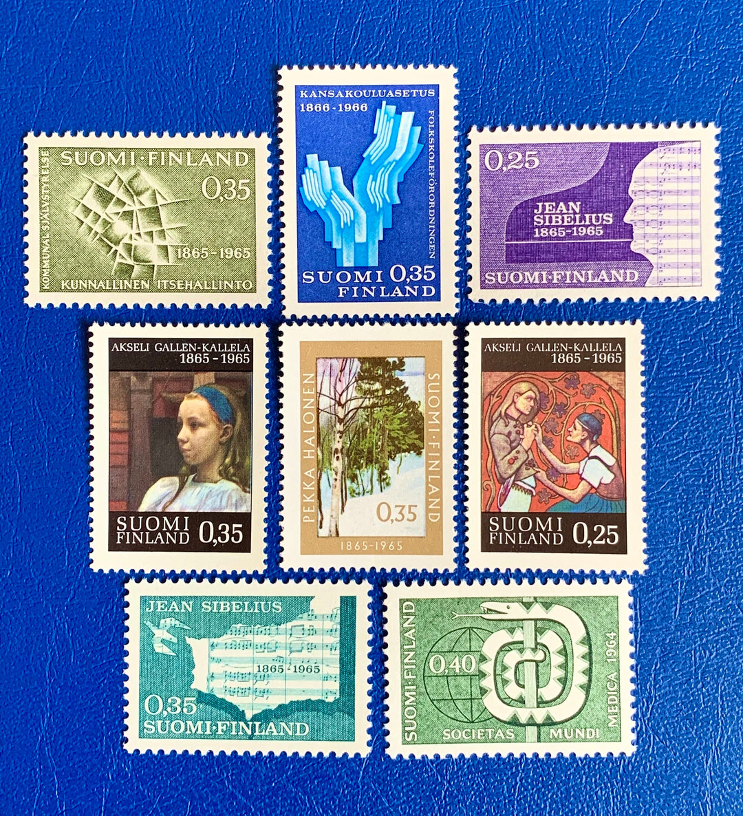 Finland -Original Vintage Postage Stamps- 1964-65 Arts & Symbols - for the collector, artist or crafter -mint no hinge