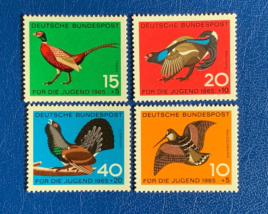 West Germany- Original Vintage Postage Stamps - 1965 Birds - for the collector, artist or crafter -scrapbooks, decoupage