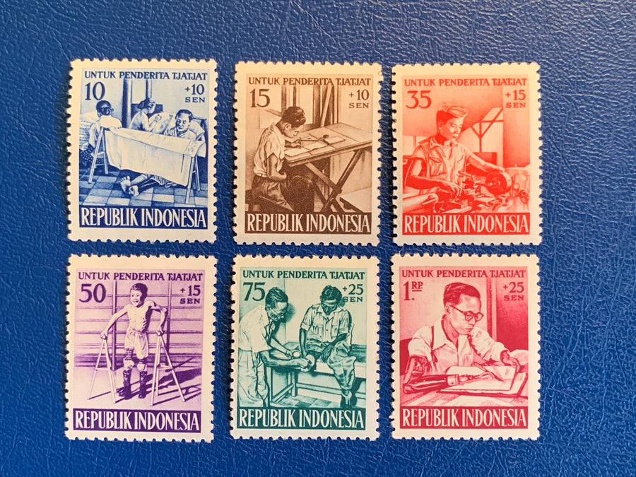 Thailand - Original Vintage Postage Stamps- 1957 Disability Rehab Fund