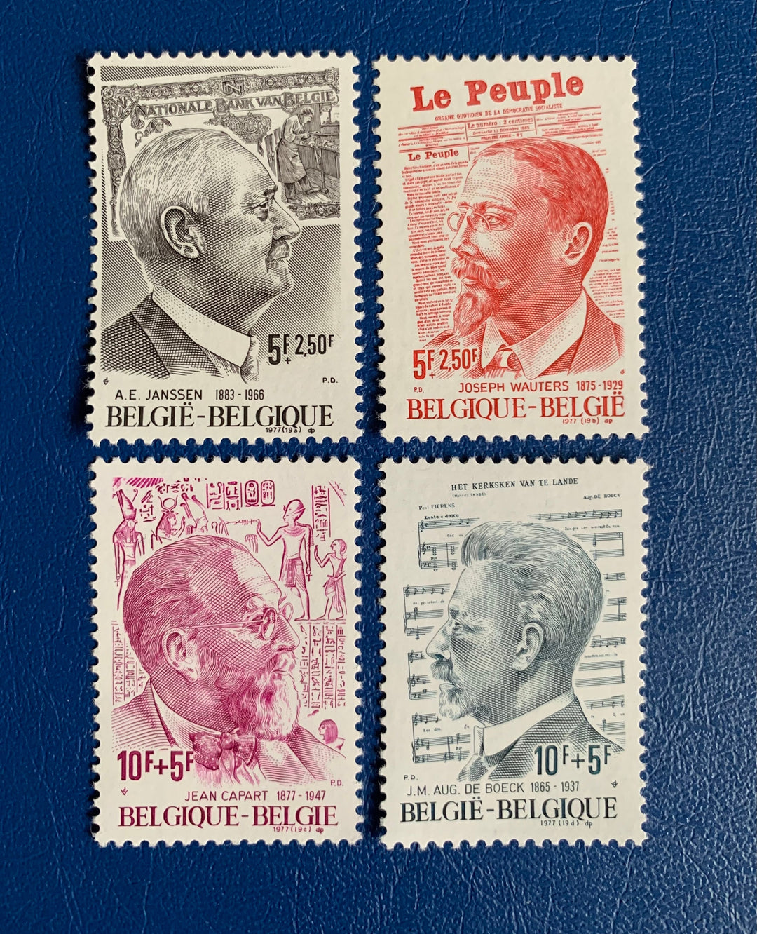 Belgium - Original Vintage Postage Stamps - 1977 Famous People - for the collector, artist or crafter