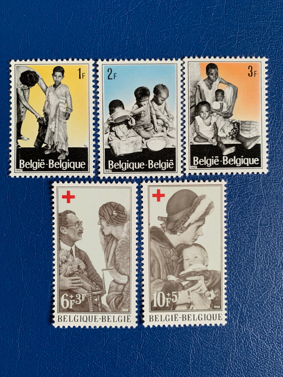 Belgium - Original Vintage Postage Stamps - 1967-68 Refugee Aid/ Red Cross - for the collector, artist or crafter