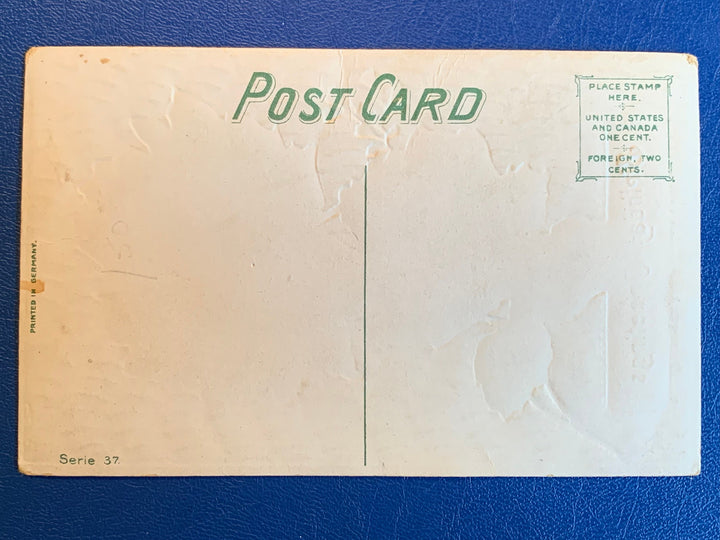 Vintage/Antique Birthday Greeting Postcard - Unused - Ornate Gold with Roses - 1920s