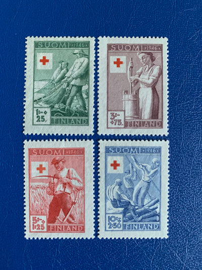 Finland - Original Vintage Postage Stamps- 1946 Professions - Red Cross - for the collector, artist or crafter