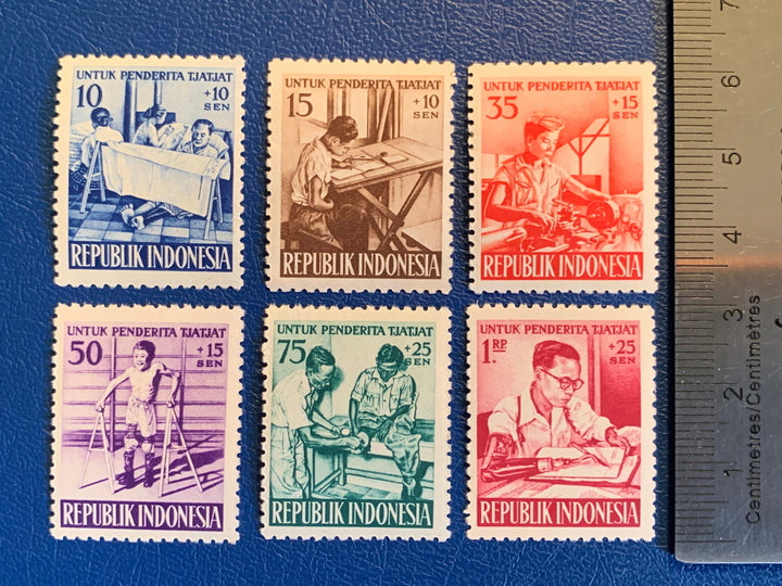 Thailand - Original Vintage Postage Stamps- 1957 Disability Rehab Fund