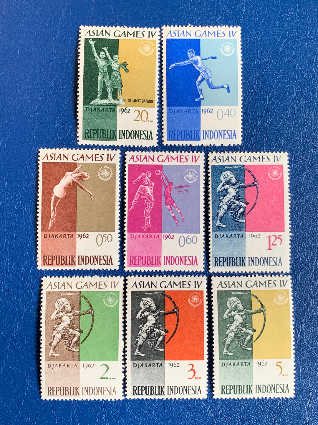 Indonesia - Original Vintage Postage Stamps- 1962 Asian Games - for the collector, artist or collector