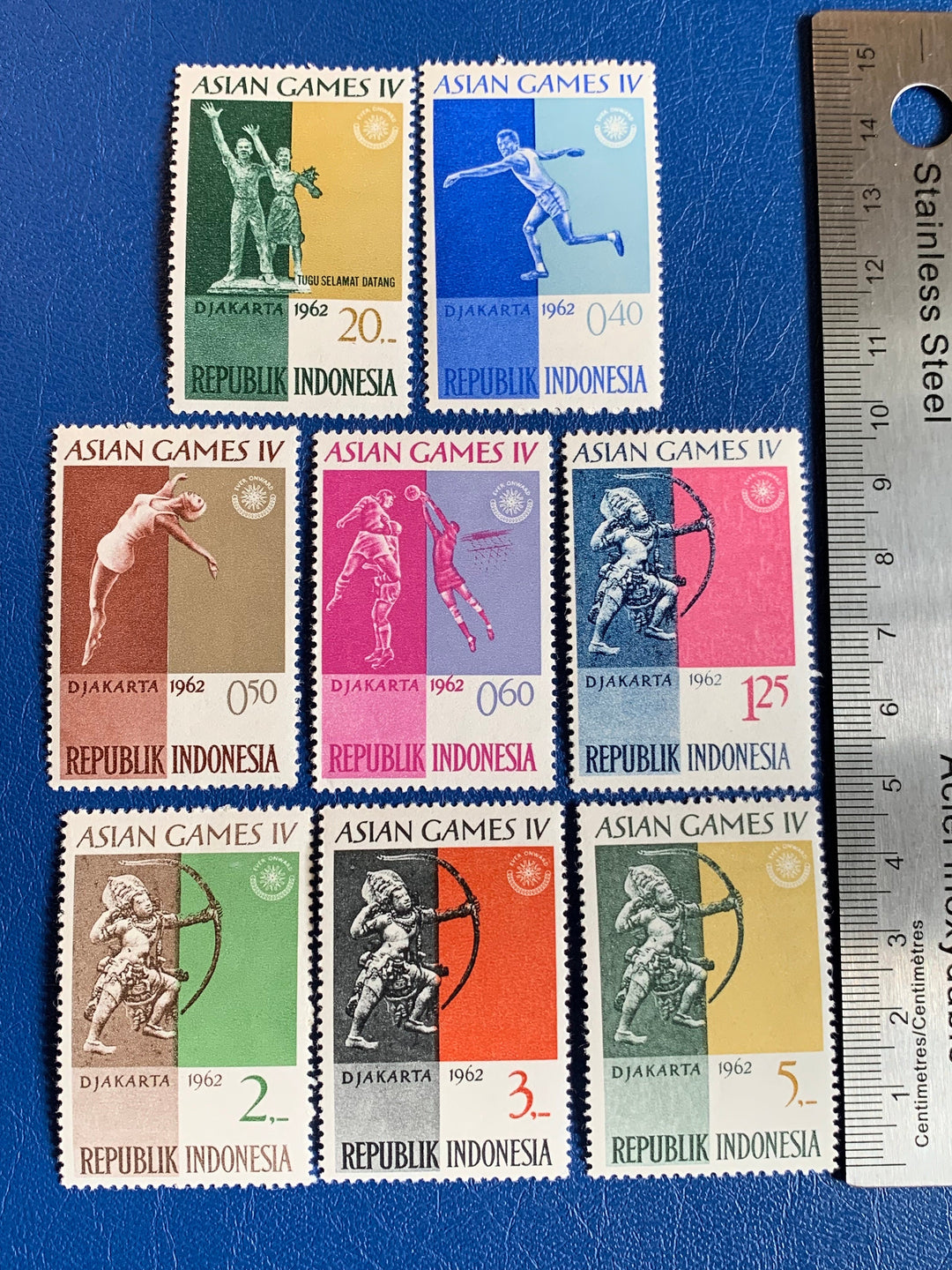 Indonesia - Original Vintage Postage Stamps- 1962 Asian Games - for the collector, artist or collector