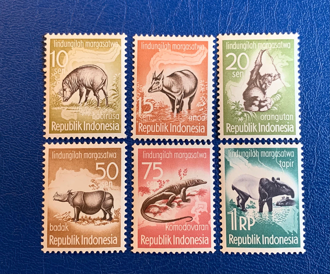 Indonesia - Original Vintage Postage Stamps- 1959 Animals - for the collector, artist or collector - scrapbooks, journals