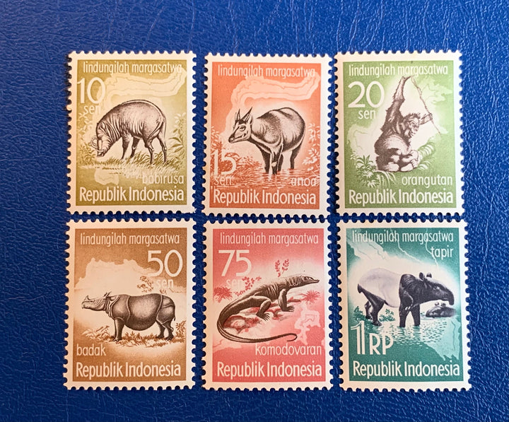 Indonesia - Original Vintage Postage Stamps- 1959 Animals - for the collector, artist or collector - scrapbooks, journals