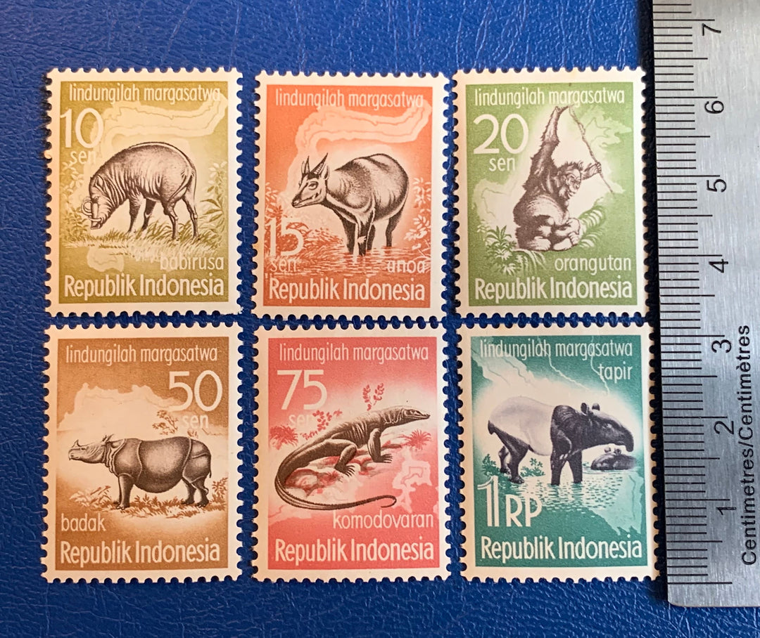 Indonesia - Original Vintage Postage Stamps- 1959 Animals - for the collector, artist or collector - scrapbooks, journals