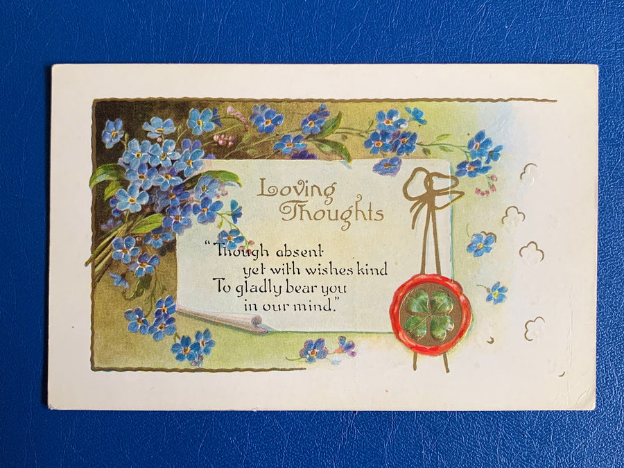 Vintage/Antique Greeting Postcard - Unused - Absent Loved One - Friendship