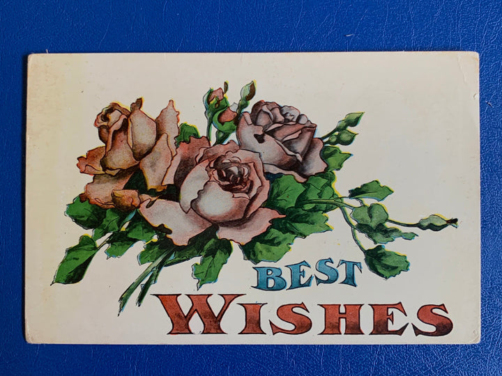 Vintage/Antique Greeting Postcard - Unused - Roses Best Wishes