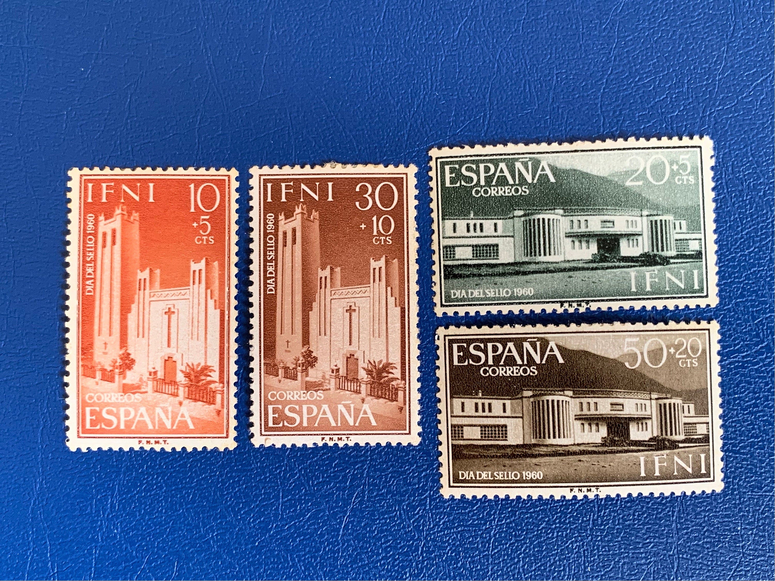 Spanish Ifni- Original Vintage Postage Stamps- 1960 - Stamp Day - On ...