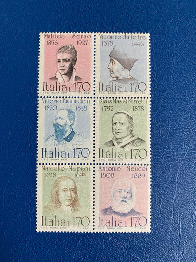 Italy - Original Vintage Postage Stamps- 1978 Famous Italians - for the collector, artist or crafter