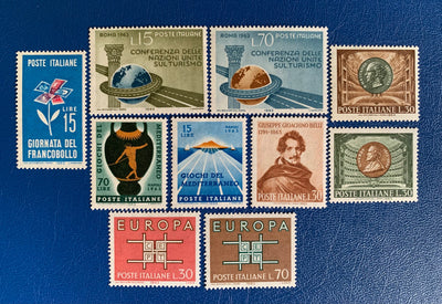 Italy - Original Vintage Postage Stamps- 1963 Mix - for the collector, artist or crafter