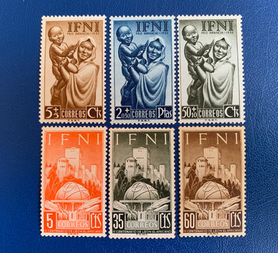 Spanish Ifni- Original Vintage Postage Stamps- 1952 -Pro Children & Death of Leo Africanus - for the collector, artist or crafter