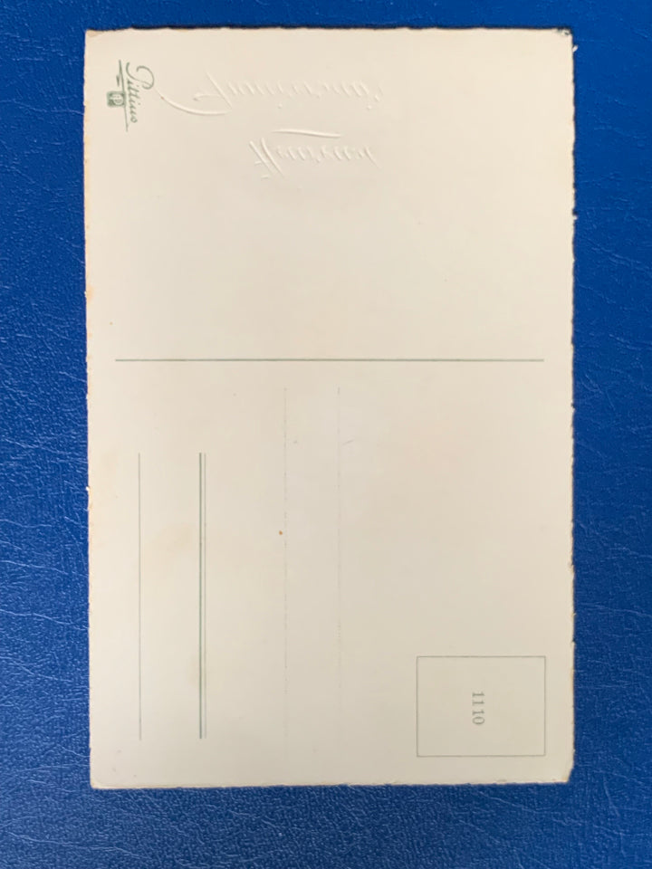 Vintage/Antique French Birthday Greeting Postcard - Unused - 1920s Forget me Nots