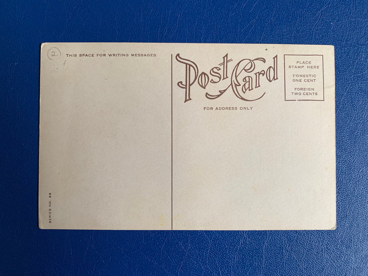 Vintage/Antique Greeting Friend Postcard - Unused - Textured Gold Background with Rose- Romance, Love, Valentine