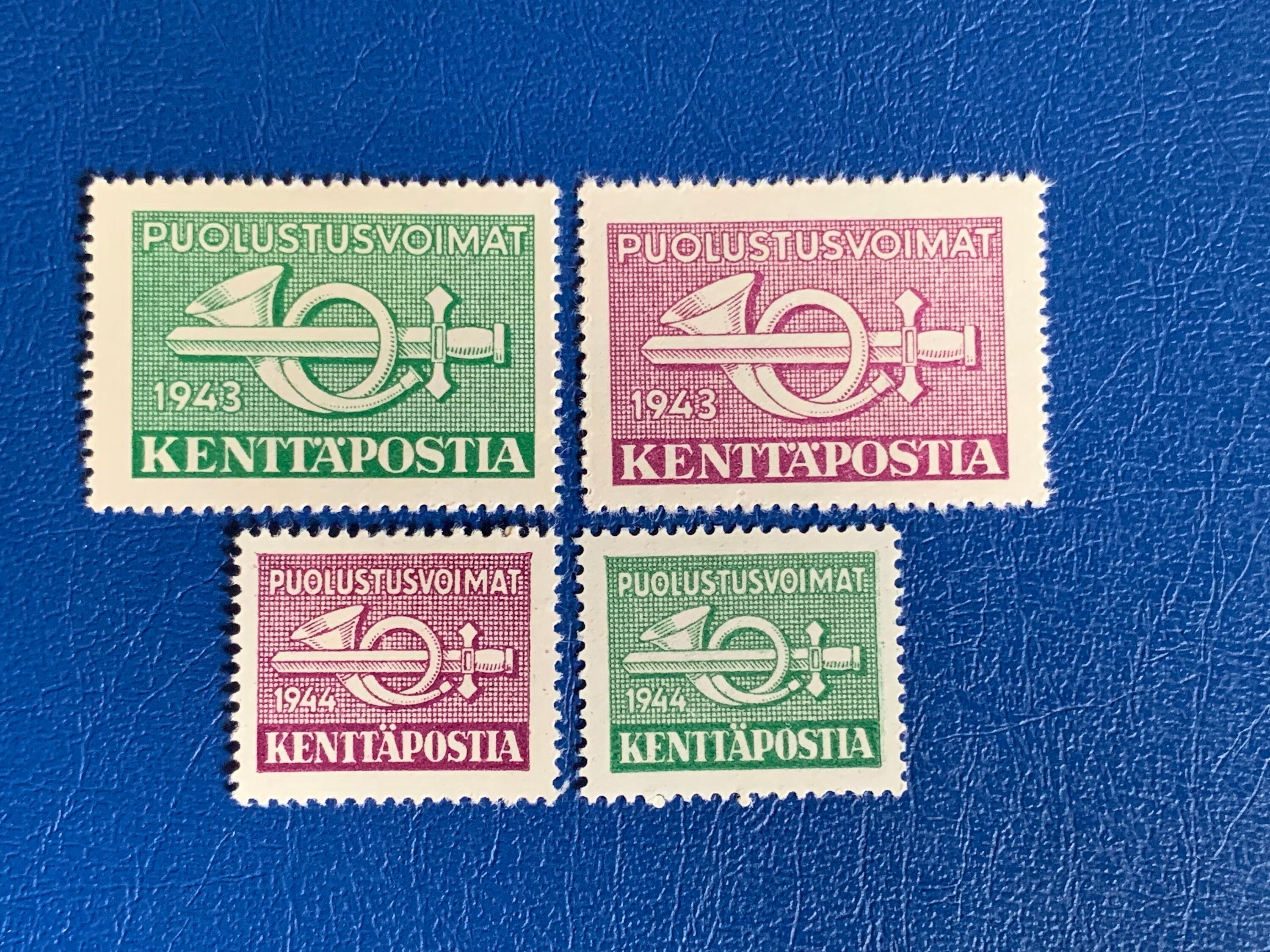 Post Stamp Ridge Finland - Original Vintage Postage Stamps- 1943-44 Army Postal Service ...