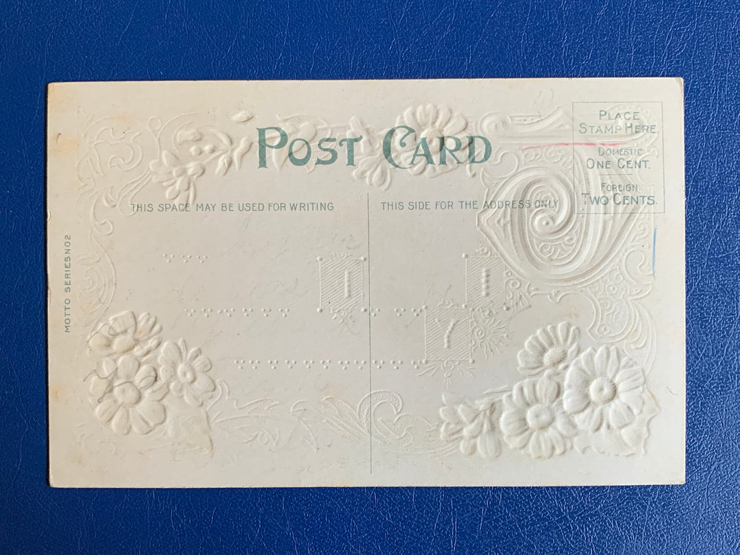 Vintage/Antique Greeting Postcard - Unused - Ornate Embossed Friendship Card