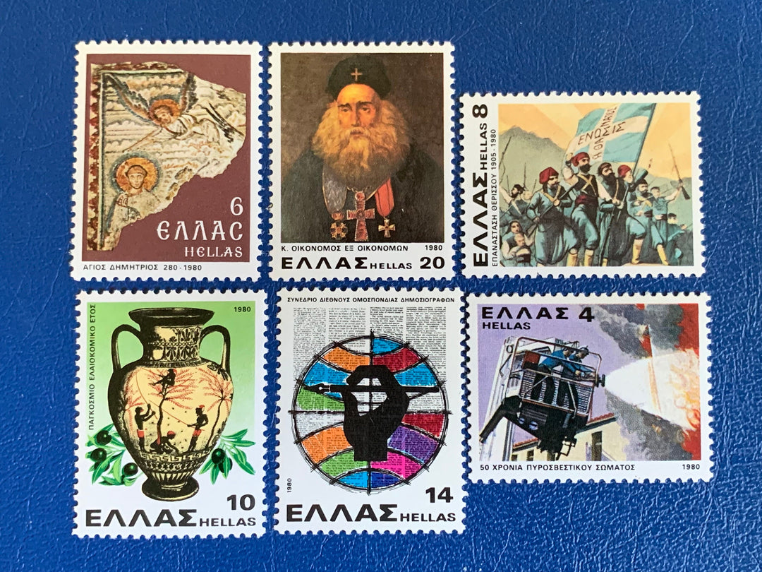 Greece - Original Vintage Postage Stamps- 1980 Anniversaries & Events- for the collector, artist or collector