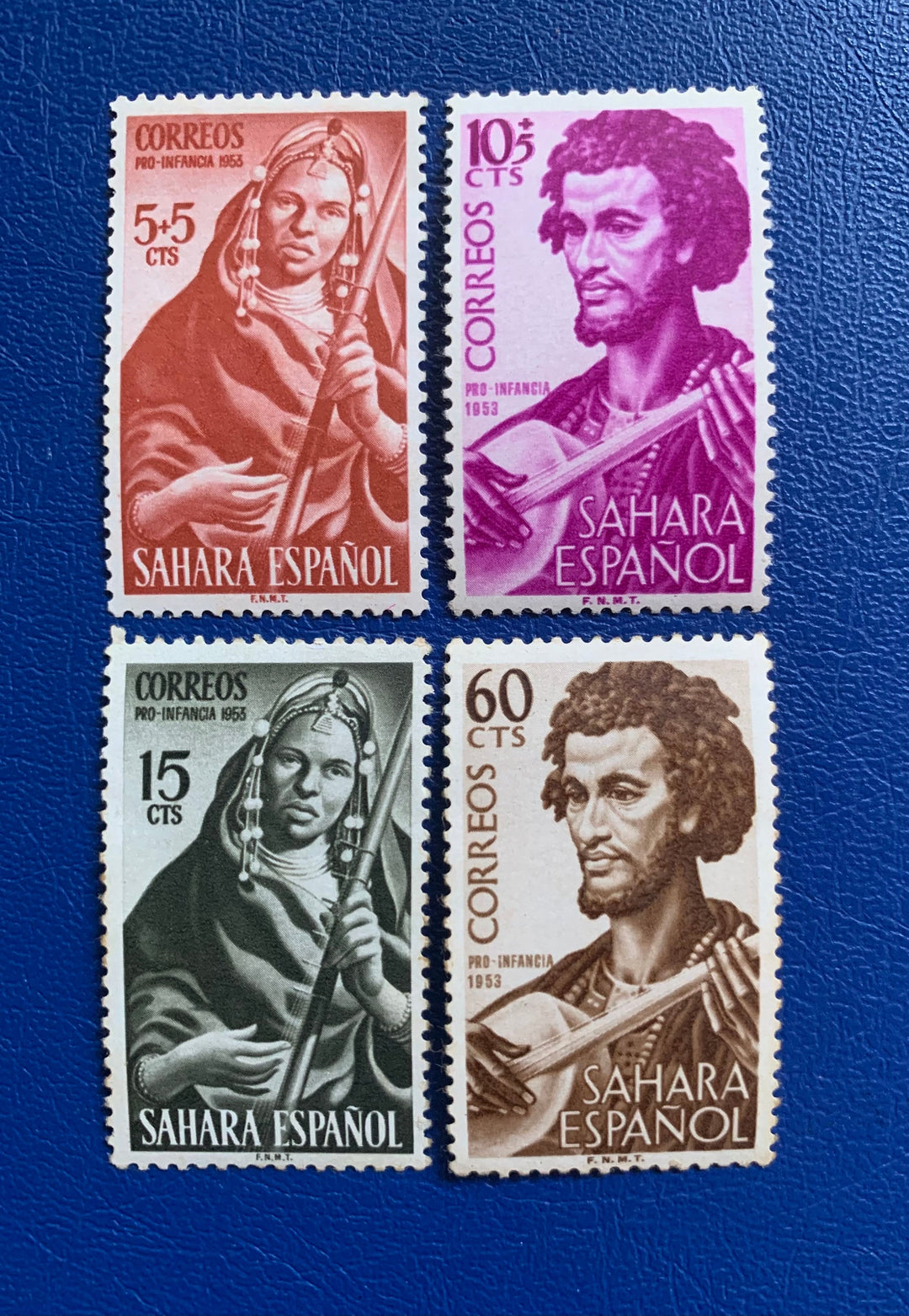 Spanish Sahara - Original Vintage Postage Stamps- 1953 - Pro Children - for the collector, artist or crafter