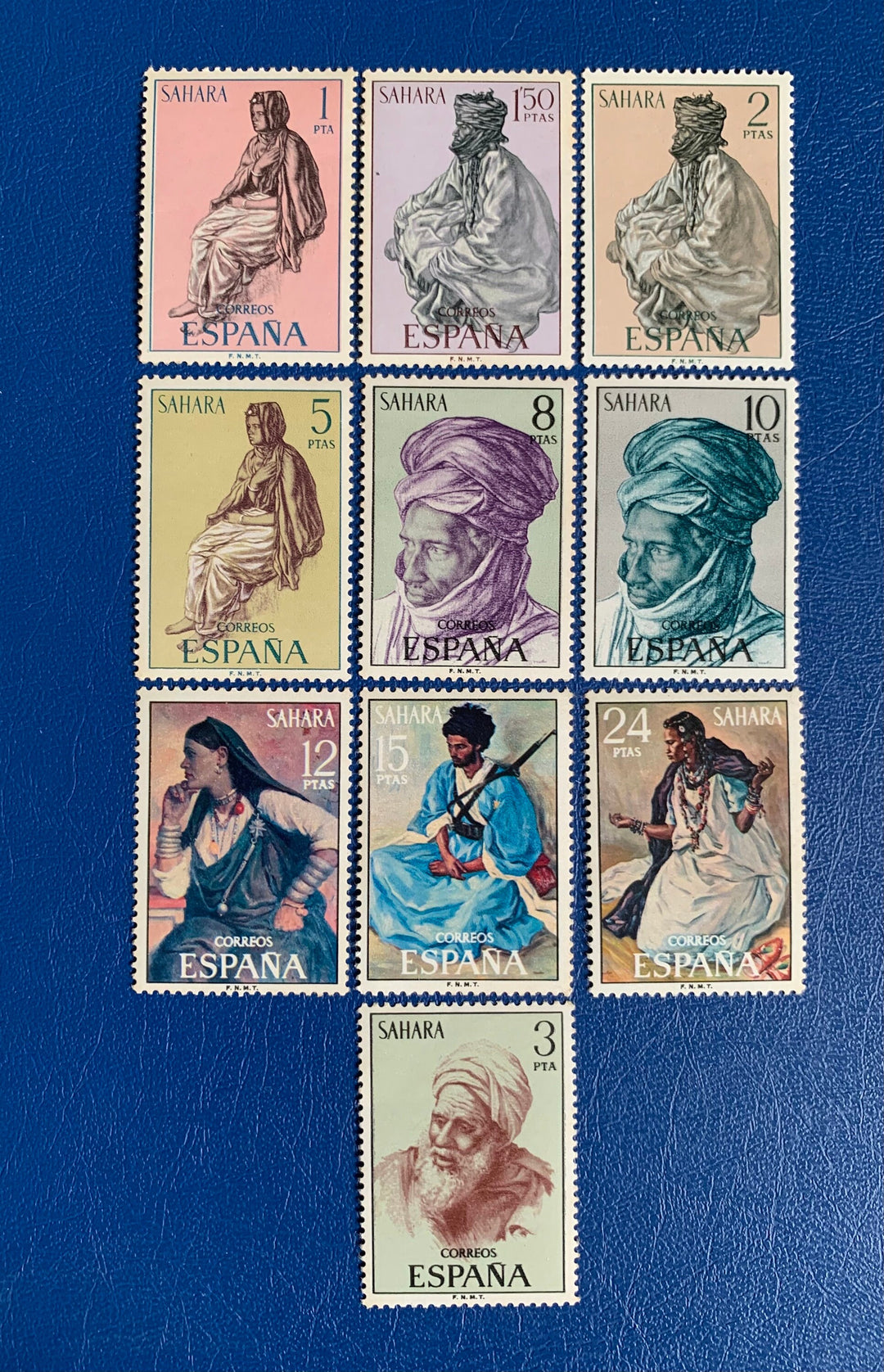 Spanish Sahara - Original Vintage Postage Stamps- 1972/75 - Paintings Indigenous People - for the collector, artist or crafter