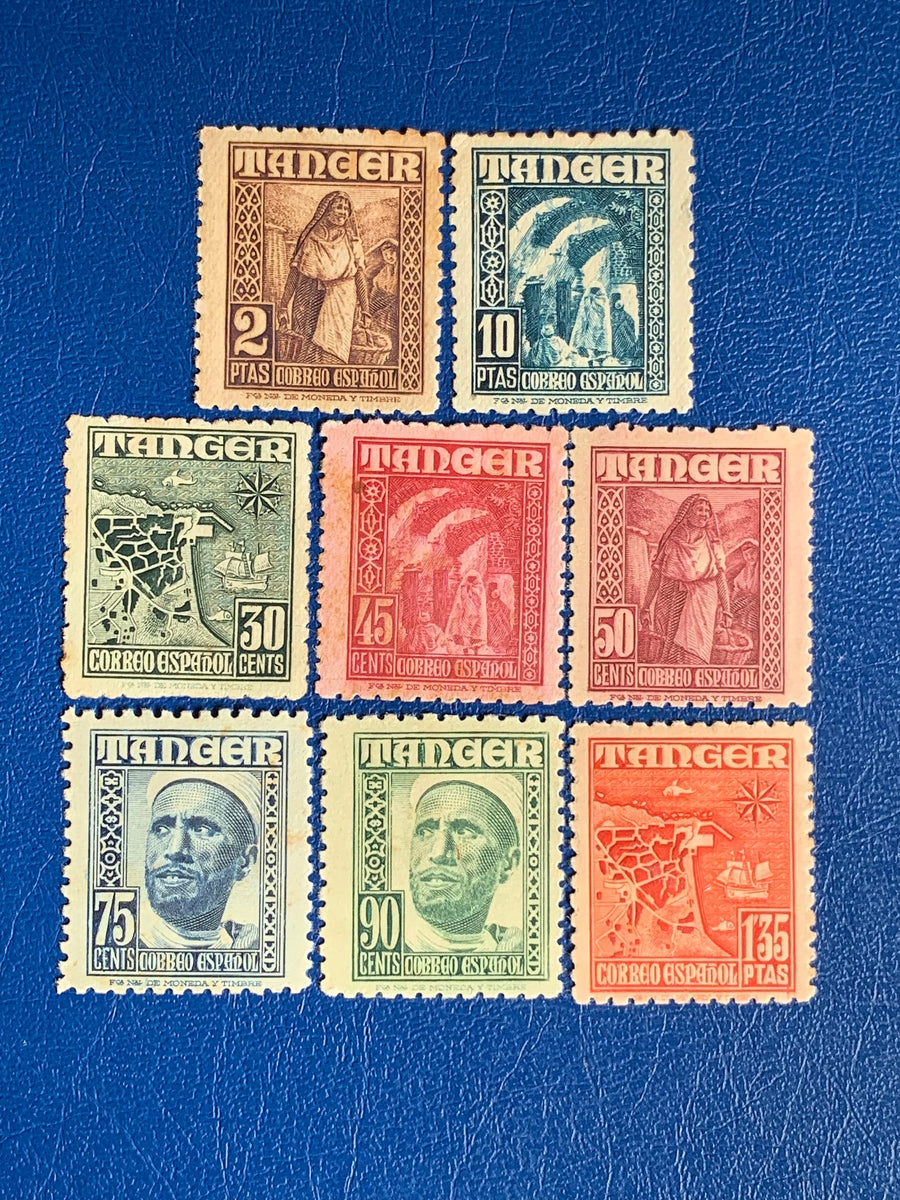 Spanish Tangier -Original Vintage Postage - 1948 - Indigenous People & Views - for the collector, artist or crafter