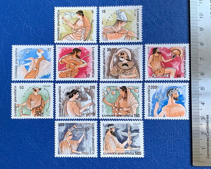 Greece - Original Vintage Postage Stamps- 1986 Greek Mythology: Gods of Olympus - for the collector, artist or crafter