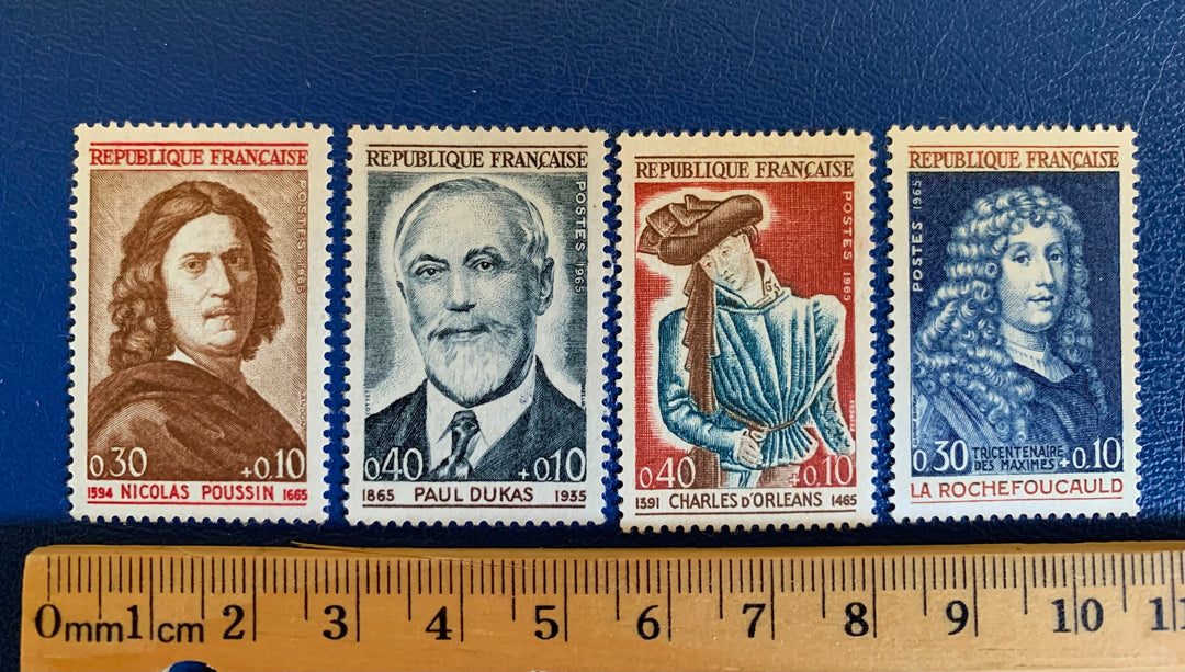 France - Original Vintage Postage Stamps- 1965 - Famous People - for the collector, artist or crafter