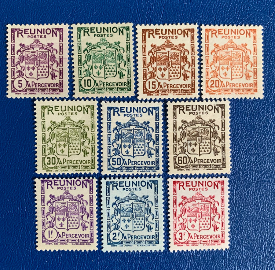 Reunion - Original Vintage Postage Stamps- 1933 - Arms of Reunion - for the collector, artist or crafter