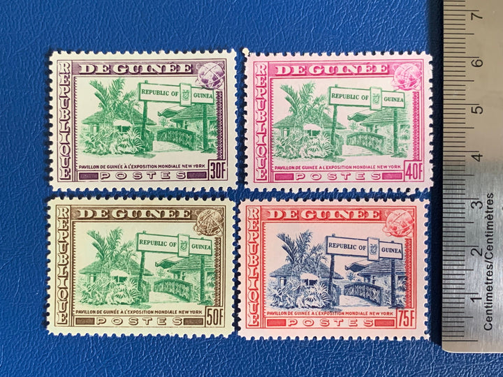 Guinea - Original Vintage Postage Stamps- 1965 - NY World’s Fair - for the collector, artist or crafter