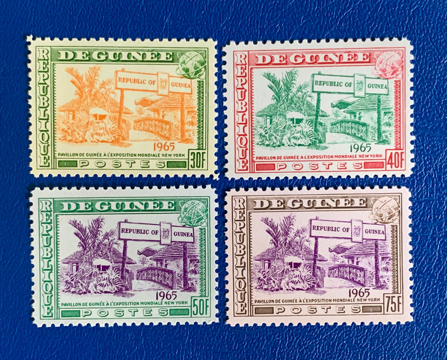 Guinea - Original Vintage Postage Stamps- 1964 - NY World’s Fair - for the collector, artist or crafter