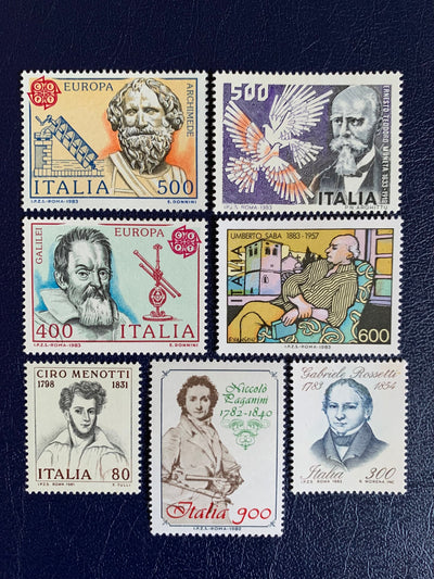 Italy - Original Vintage Postage Stamps- 1983 - Important Italians - for the collector, artist or crafter