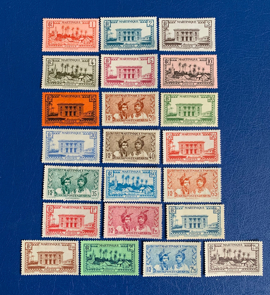 Martinique - Original Vintage Postage Stamps- 1930s- Definitives - for the collector, artist or crafter