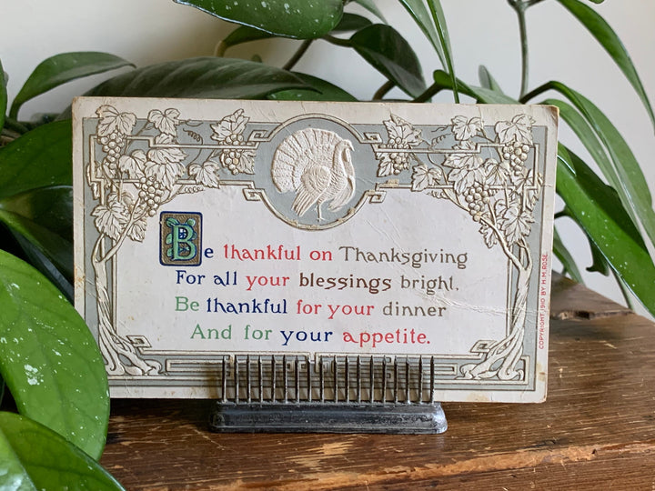 Vintage/Antique Thanksgiving Embossed Postcard 1912 - Fall, Thanksgiving - for decor, crafting, collecting