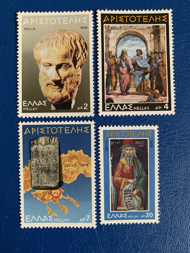Greece - Original Vintage Postage Stamps- 1978 - Aristotle -for the collector, artist or collector - scrapbooks, decoupage