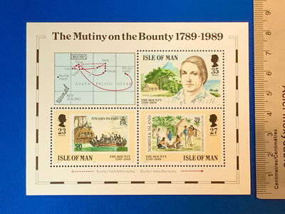 Isle of Man - Original Vintage Postage Stamps - 1988 - Bicentenary Mutiny on the Bounty - for the collector, artist or crafter