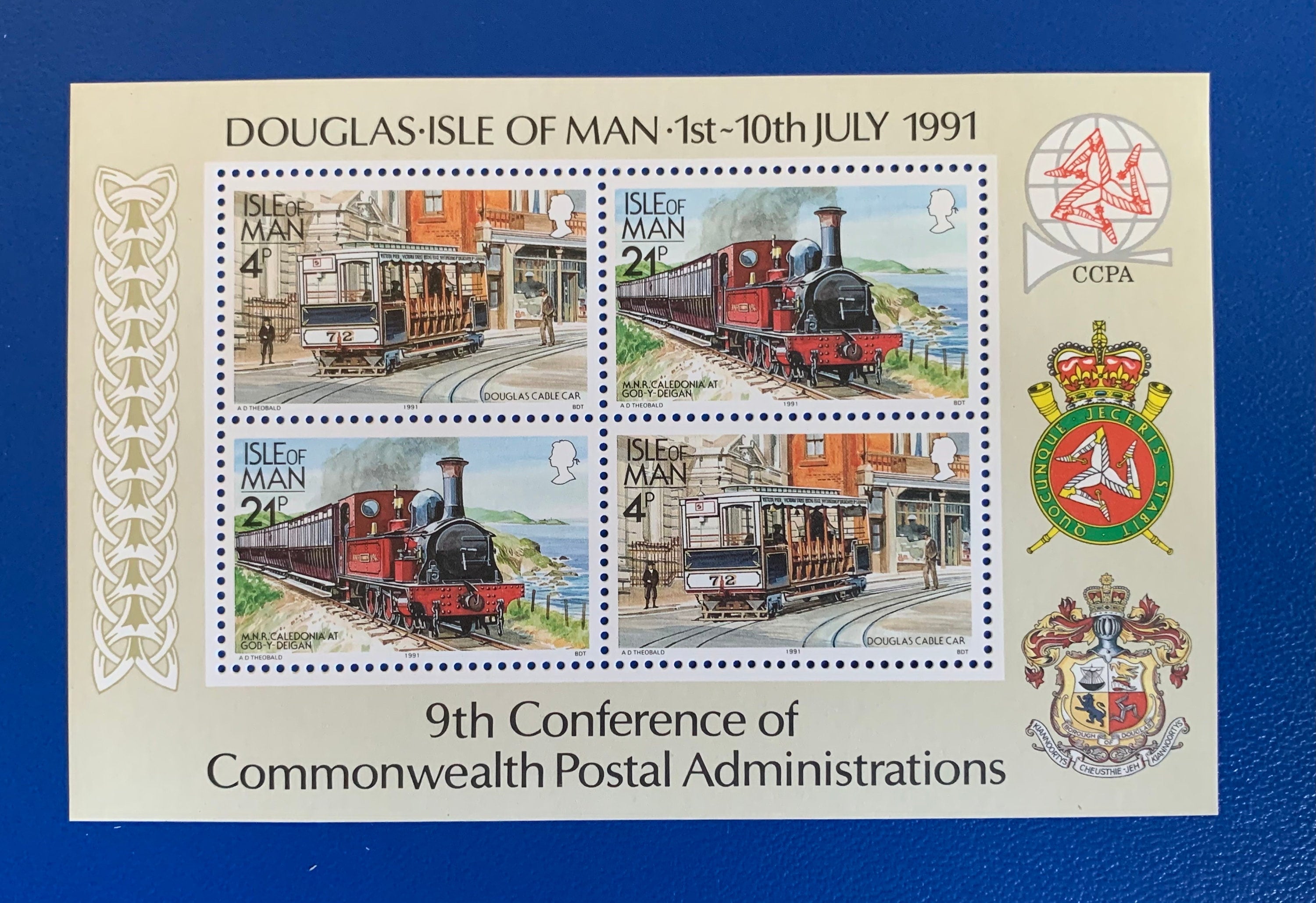 Isle of Man - Original Vintage Postage Stamps - 1991 - Manx Railways ...