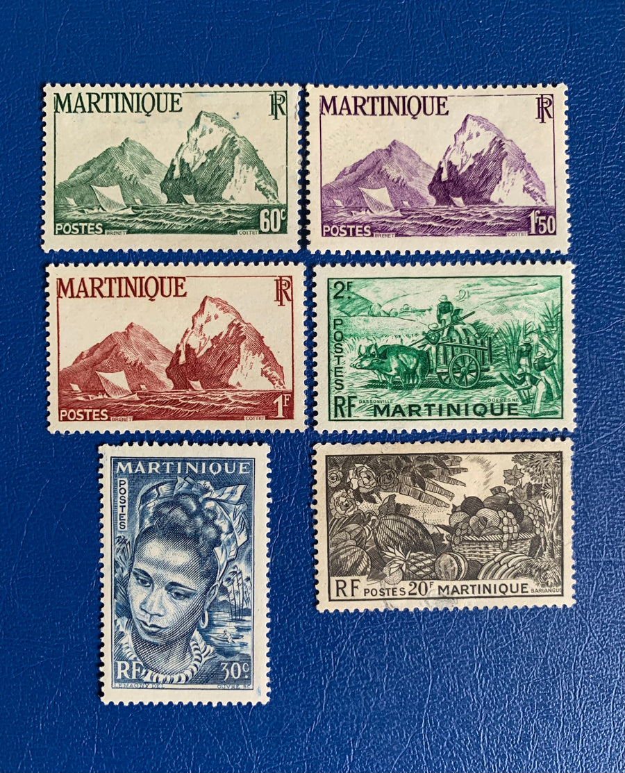 Martinique - Original Vintage Postage Stamps- 1947 Definitives - for the collector, artist or crafter