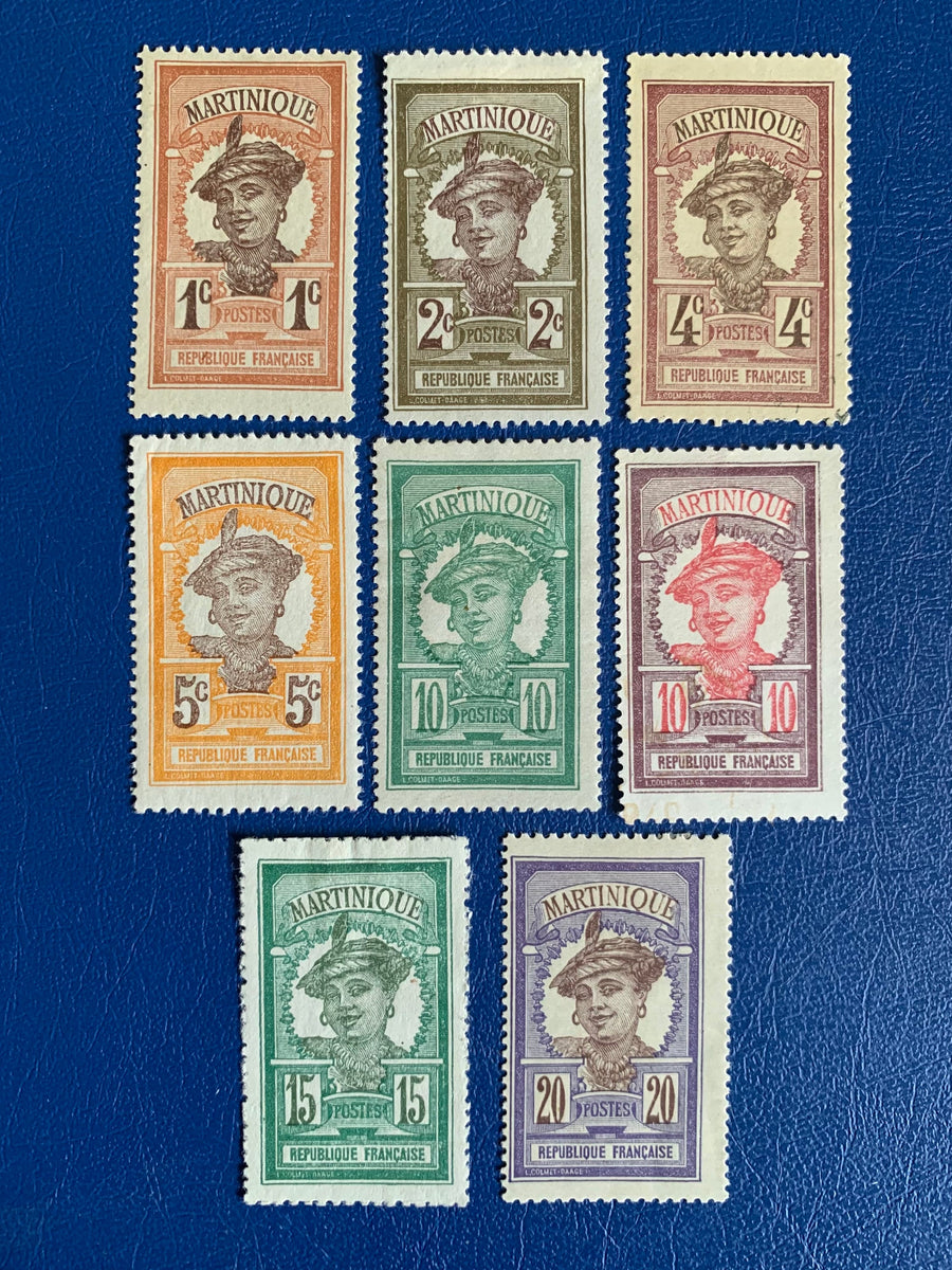 Martinique - Original Vintage Postage Stamps- 1920s- Definitives - for the collector, artist or crafter