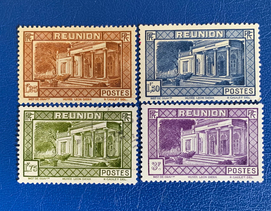 French Reunion - Original Vintage Postage Stamps- 1933 - St Denis: Musuem Leon Dierx - for the collector, artist or crafter