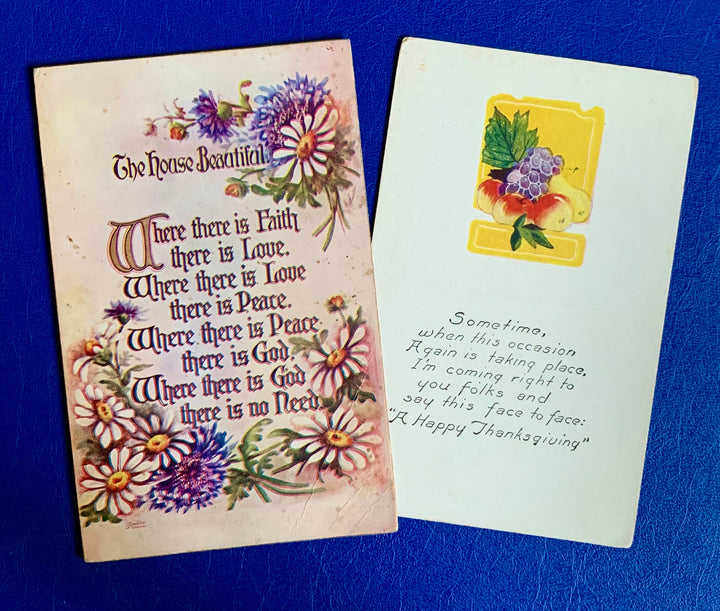 Vintage/Antique Thanksgiving Unused Postcards - Fall, Thanksgiving - for decor, crafting, collecting