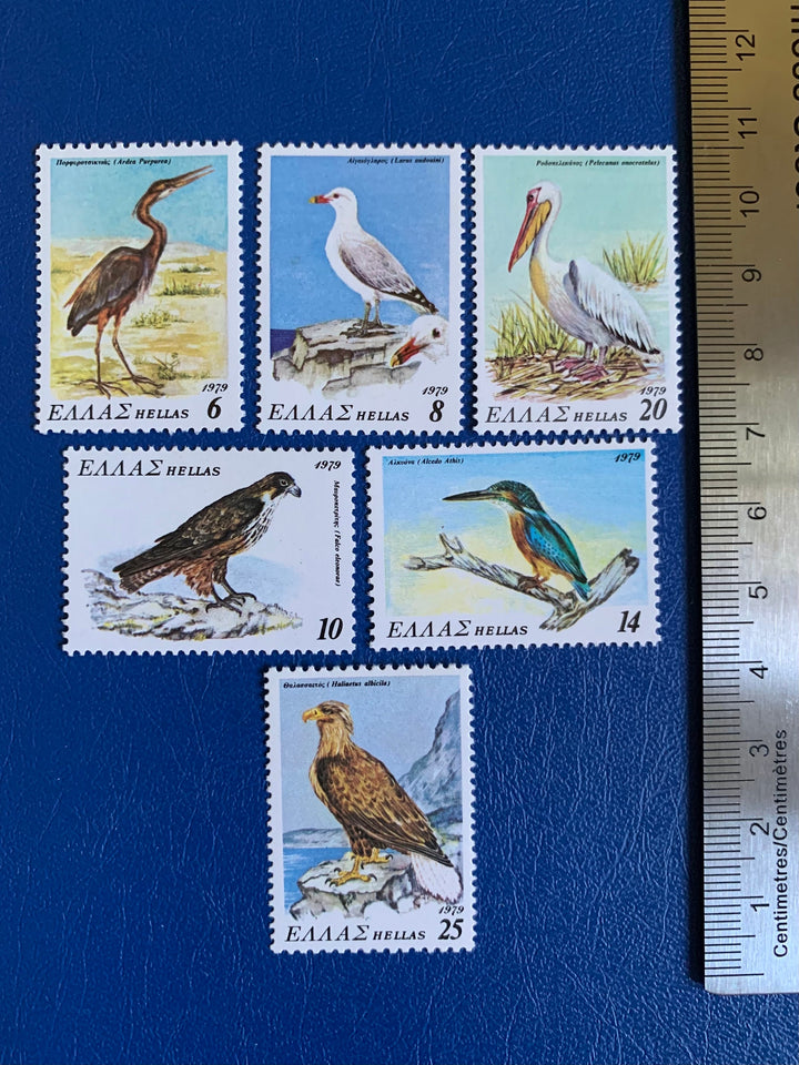 Greece - Original Vintage Postage Stamps- 1979 - Endangered Birds- for the collector, artist or collector