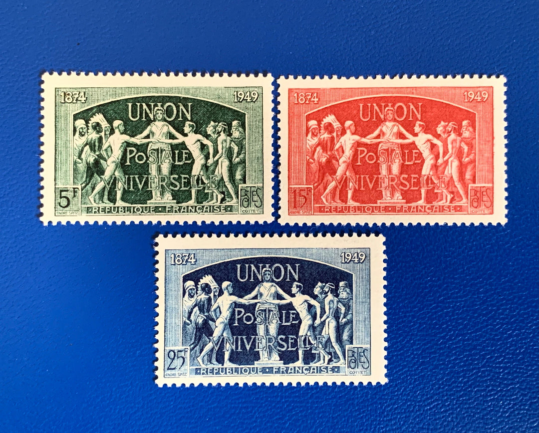 France - Original Vintage Postage Stamps- 1949 - 75th Anniversary Universal Postage Union - for the collector, artist or crafter