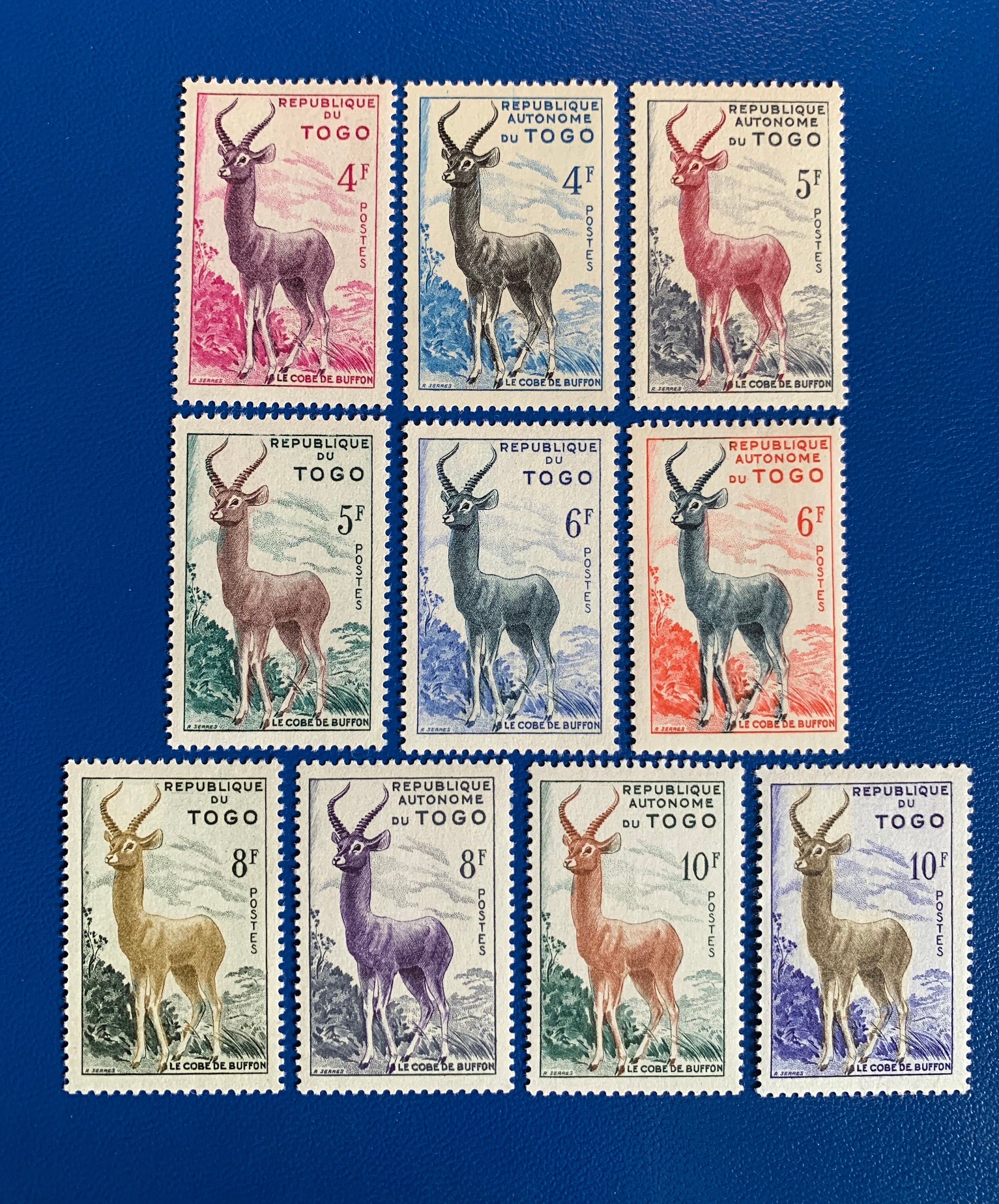 Togo - Original Vintage Postage Stamps- 1959 - Antelope (Kob) - On the ...