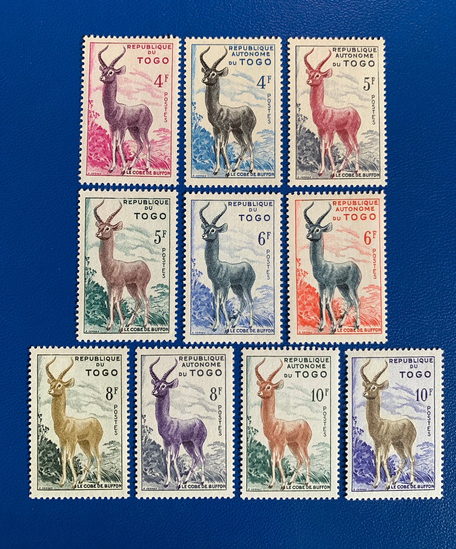 Togo - Original Vintage Postage Stamps- 1959 - Antelope (Kob) - for the collector, artist or crafter