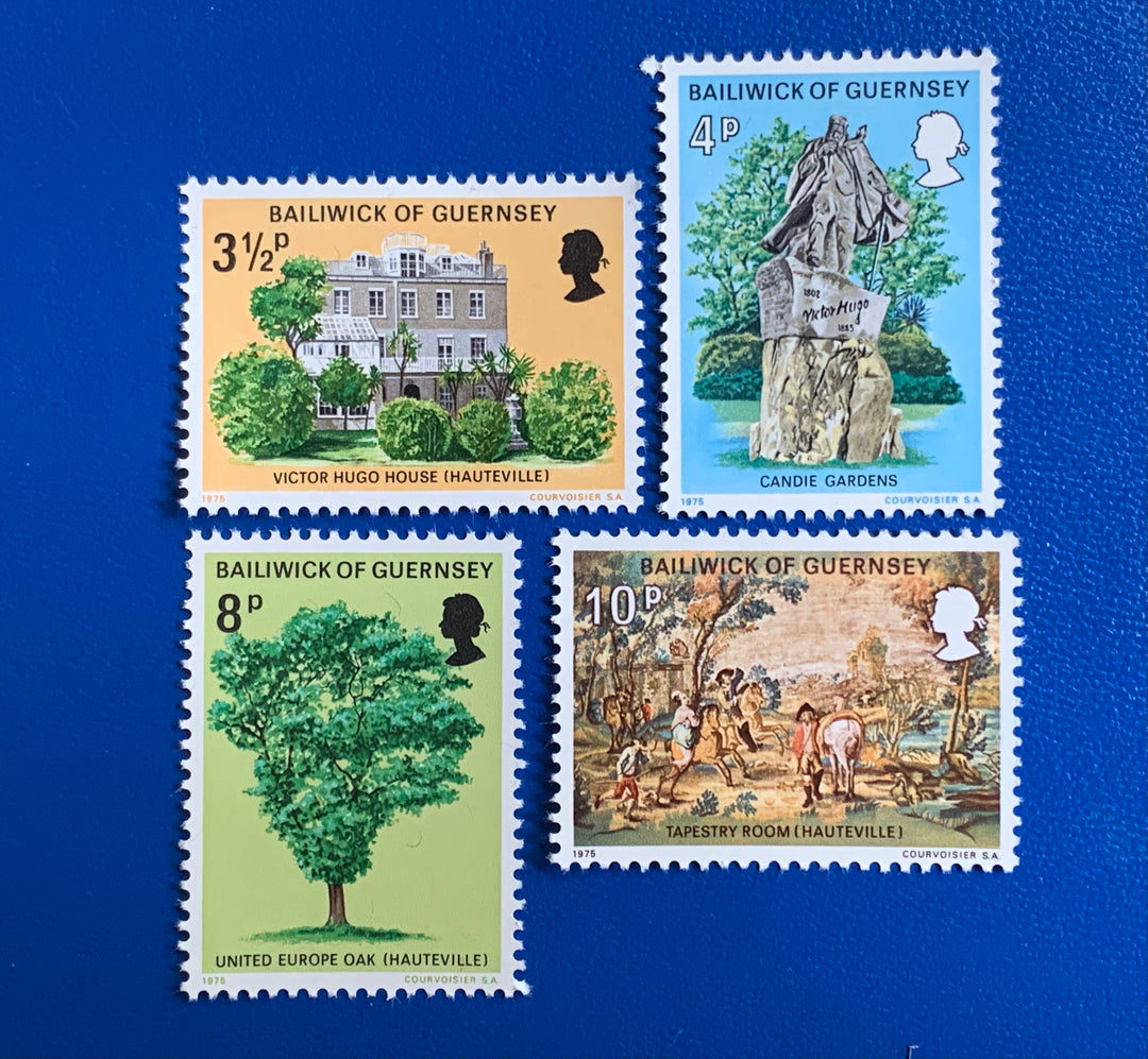 Guernsey - Original Vintage Postage Stamps - 1977 - Victor Hugo Exile in Guernsey - for the collector, artist or crafter