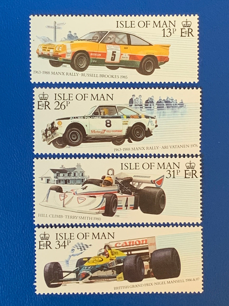 Isle of Man - Original Vintage Postage Stamps - 1988 - Motor Sport - for the collector, artist or crafter