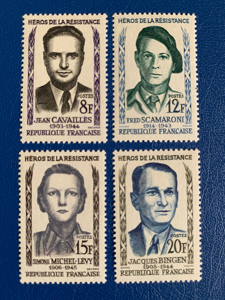 France - Original Vintage Postage Stamps- 1958 - Heroes of the Resistance - for the collector, artist or crafter
