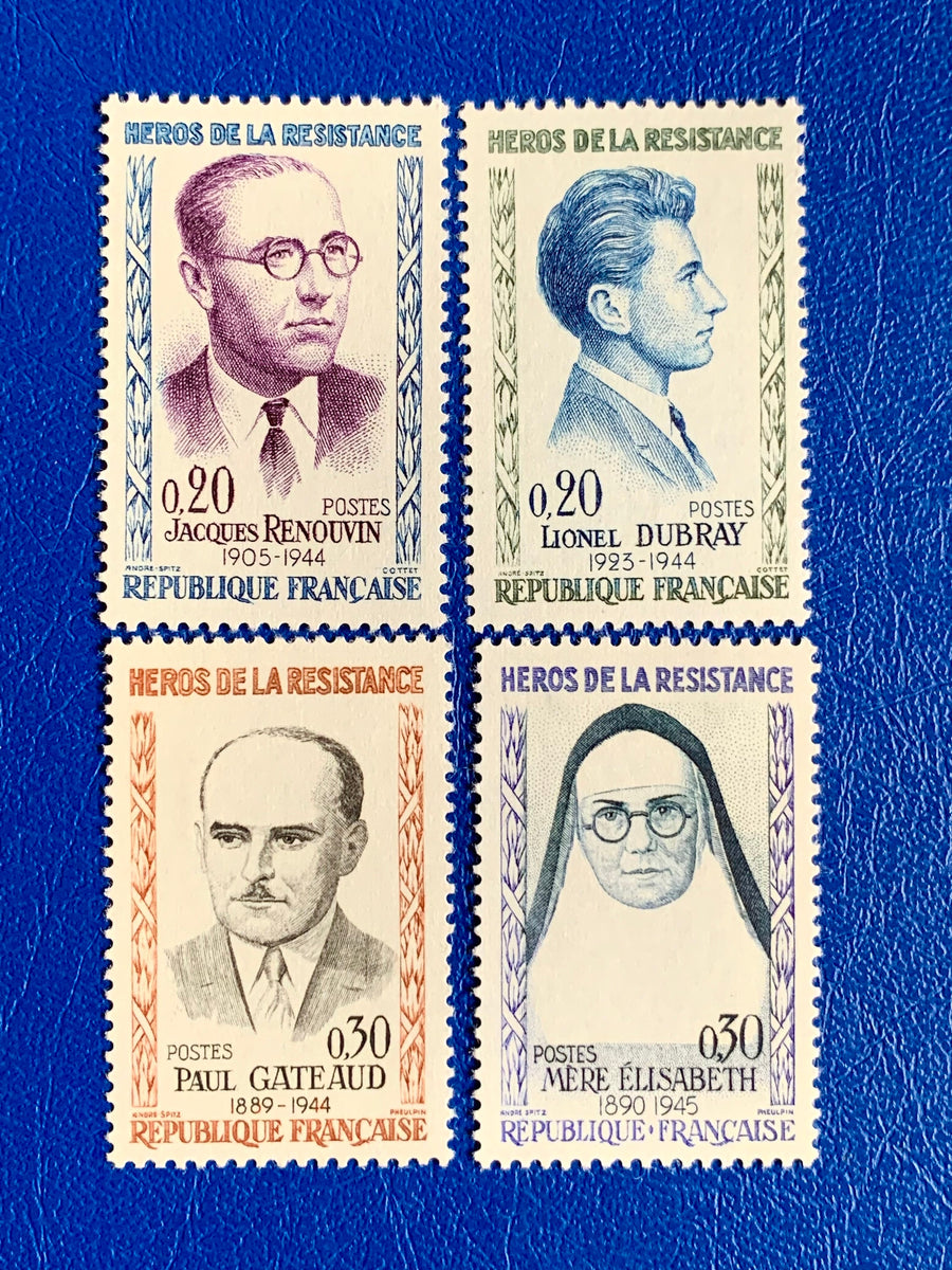France - Original Vintage Postage Stamps- 1962 - Heroes of the Resistance - for the collector, artist or crafter
